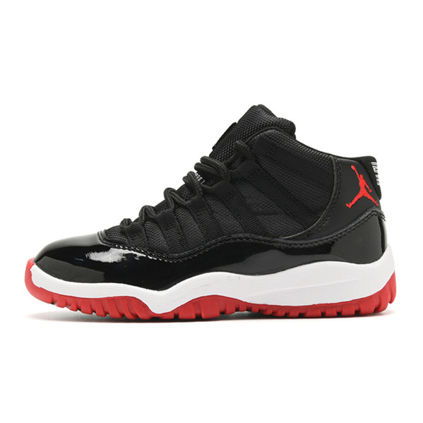 Youth Running Weapon Air Jordan 11 Black/Red Shoes 030